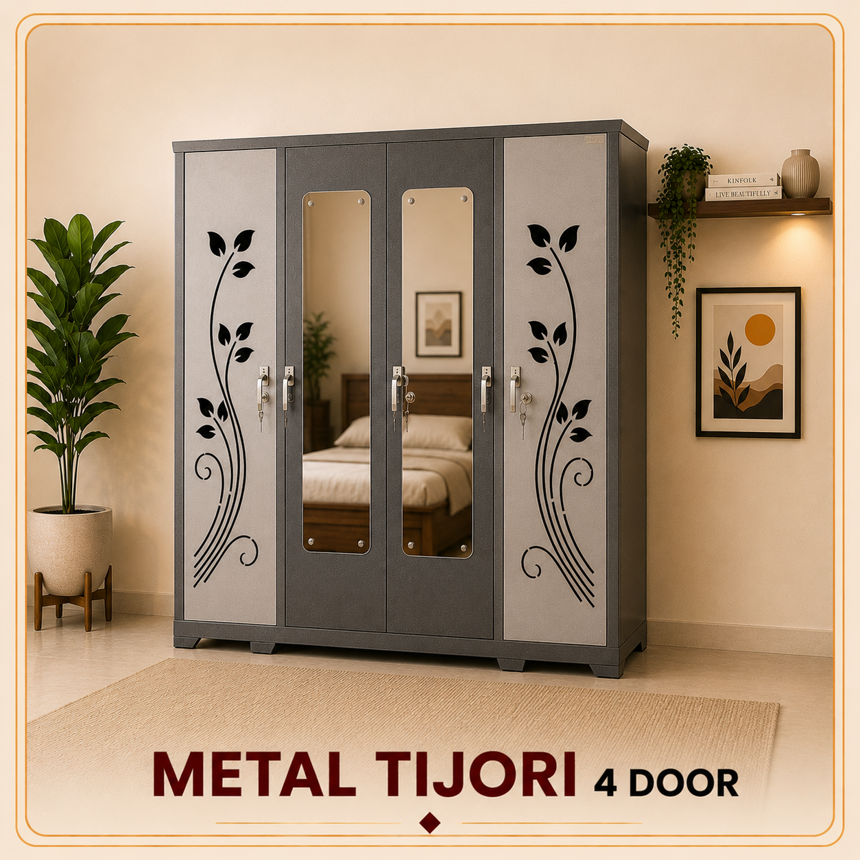 4 Door Metal Tijori