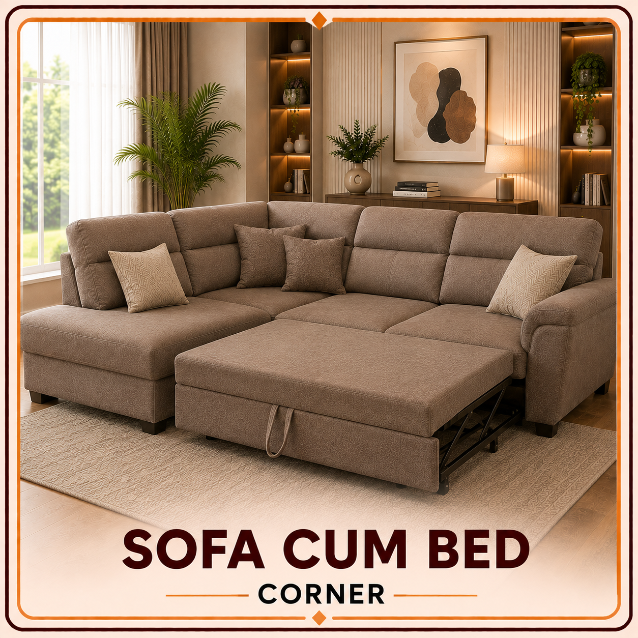 Corner sofa cum bed