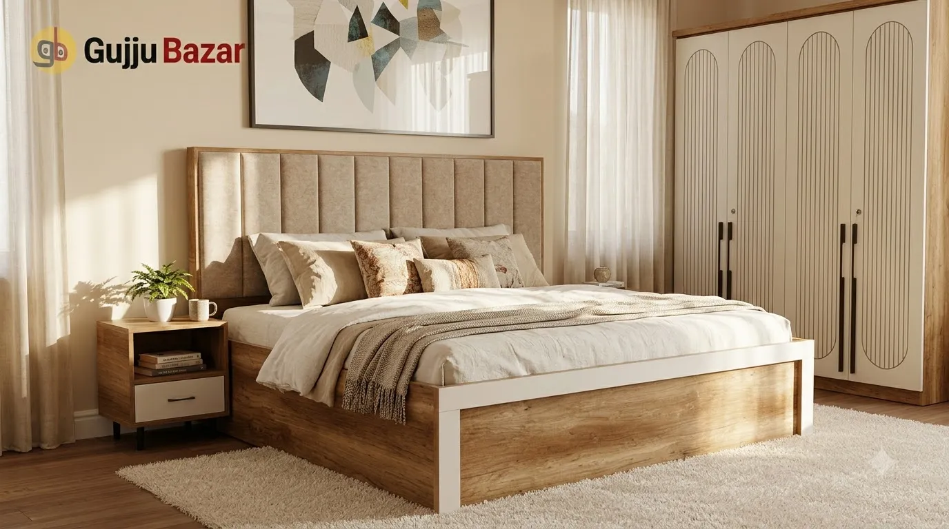 King Size  Bed With Cushion