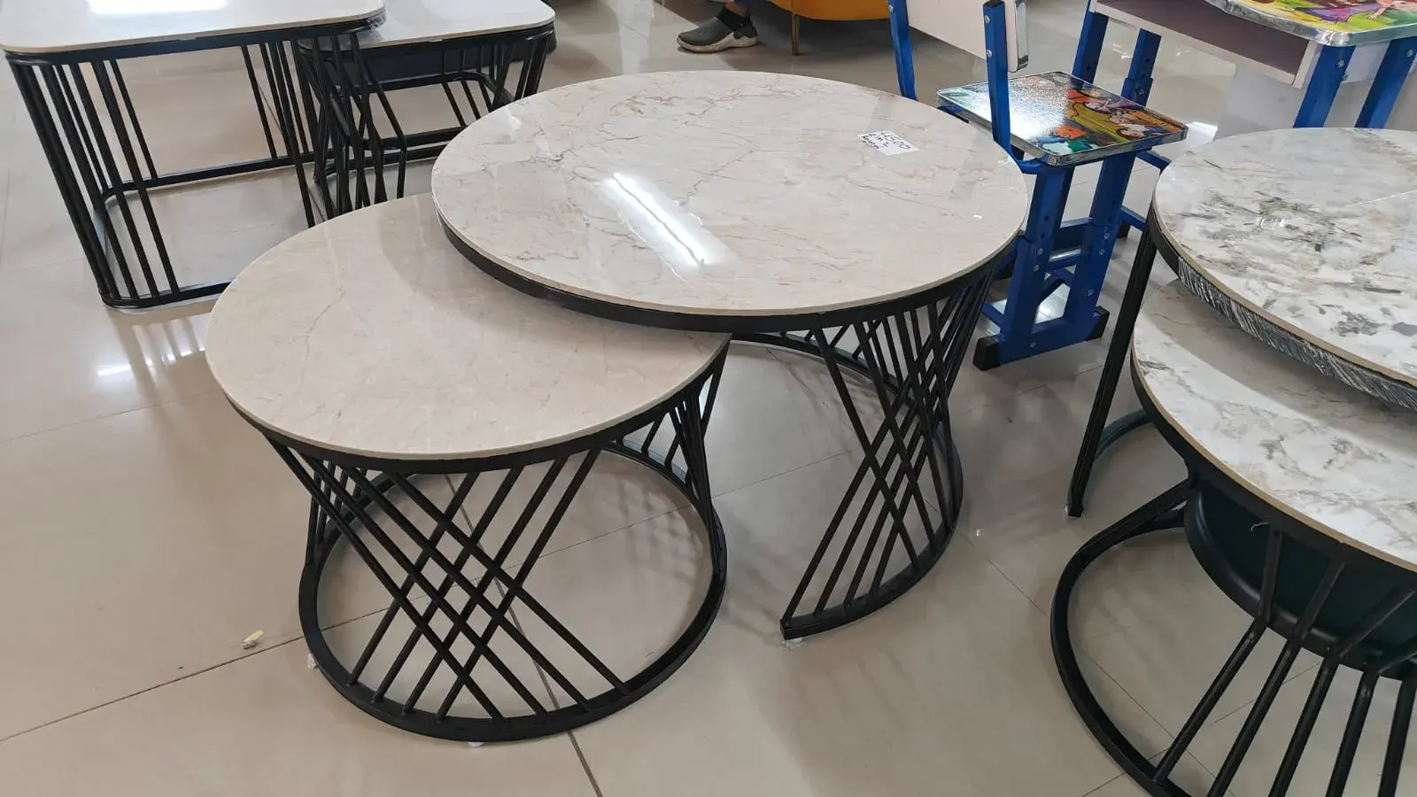 Metal Ceramic 2 in 1 Center table