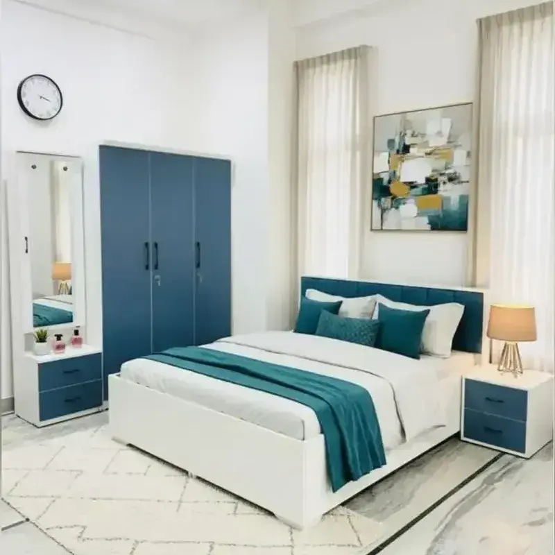 Blue and white Bedroom Set