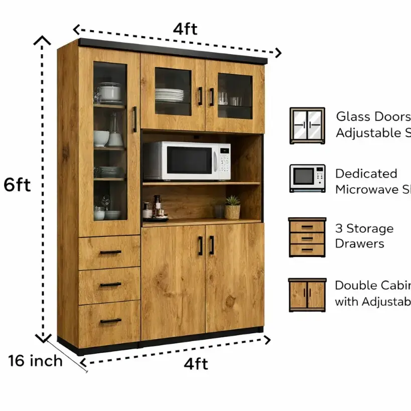 Kitchen Crockery Cabinet In Bangalore, Ahmedabad,Surat And Vadodara