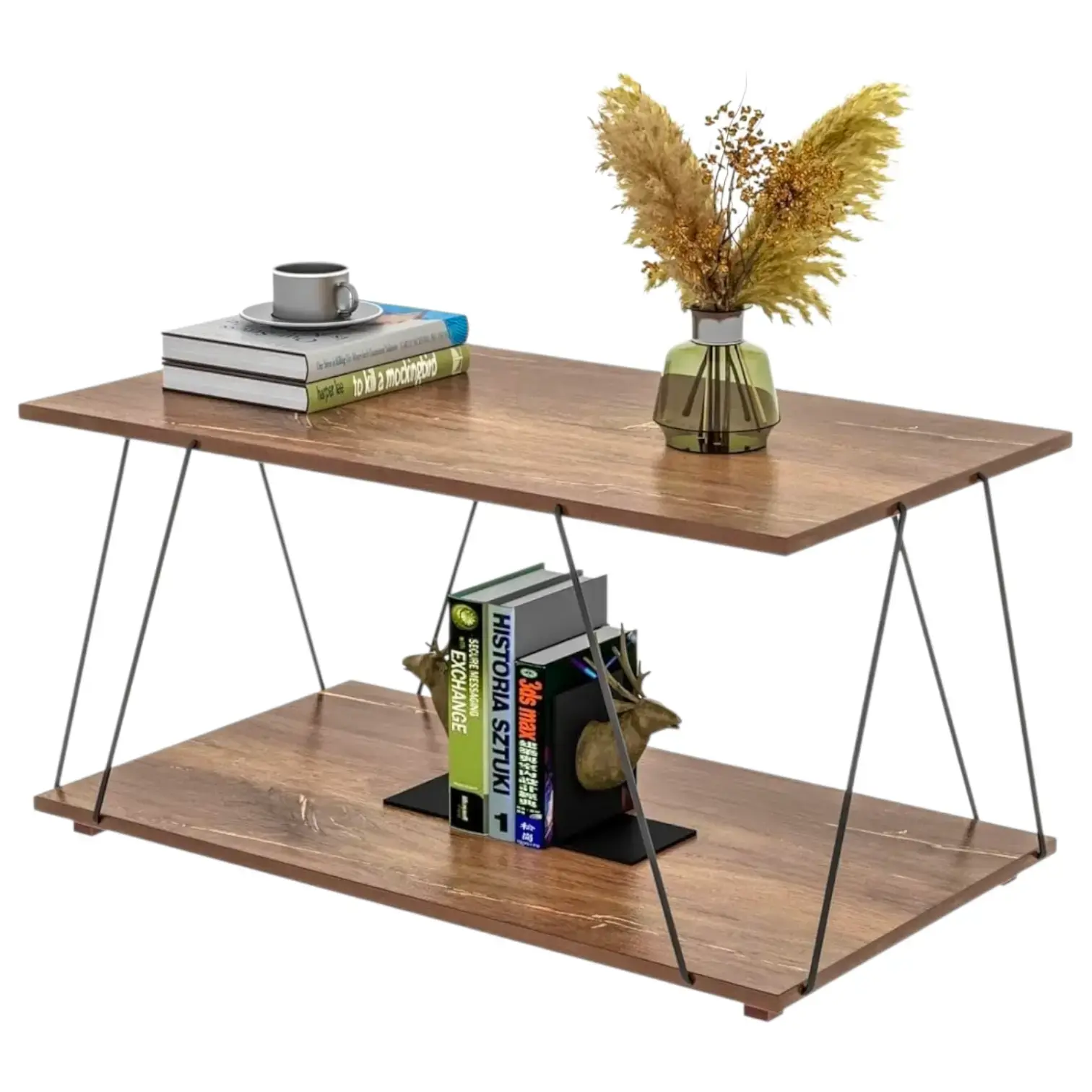 Center Table 2 Shelve with Metal Wire