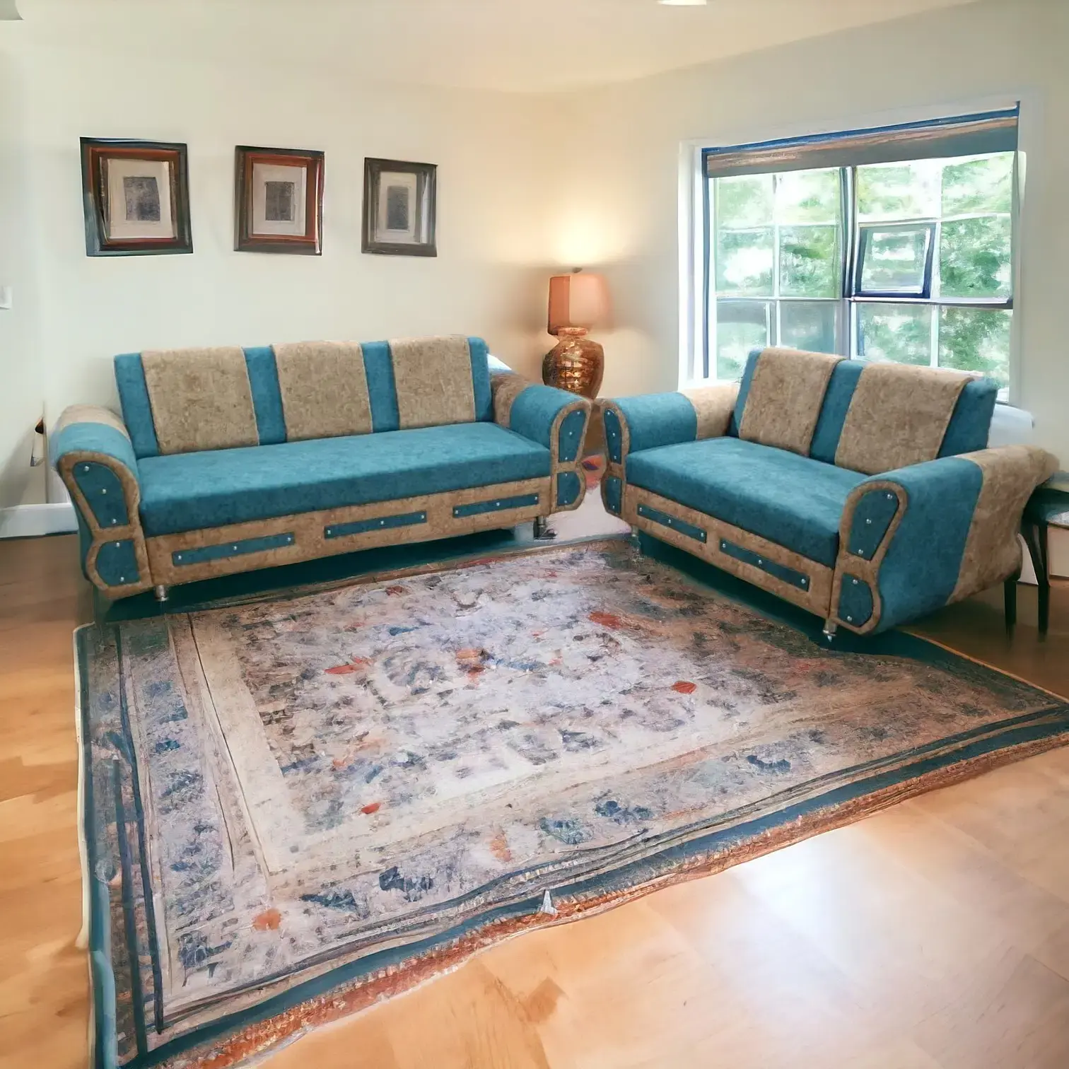 Light Blue And Beige