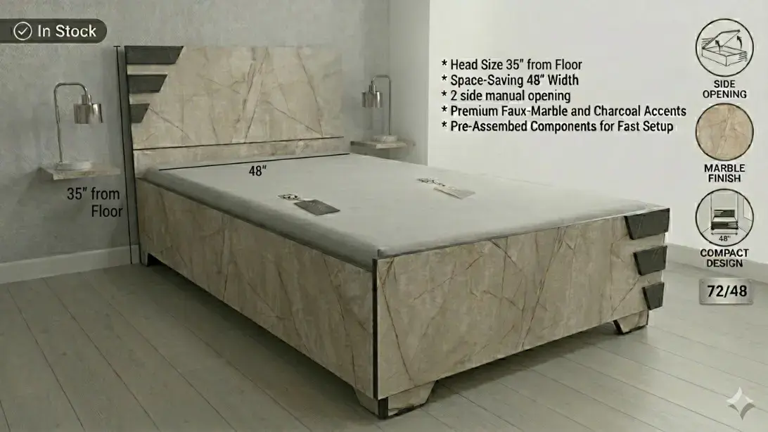 Small Double Bed With Storage