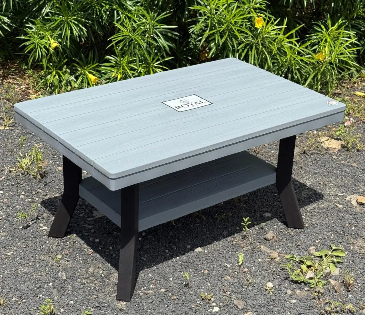 Plastic Center Table Royal  - Grey