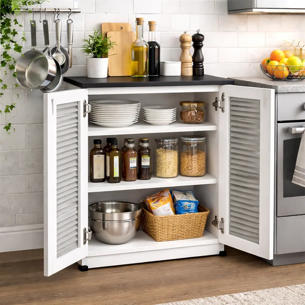 Kitchen Cabinet For Crockery - Plain White