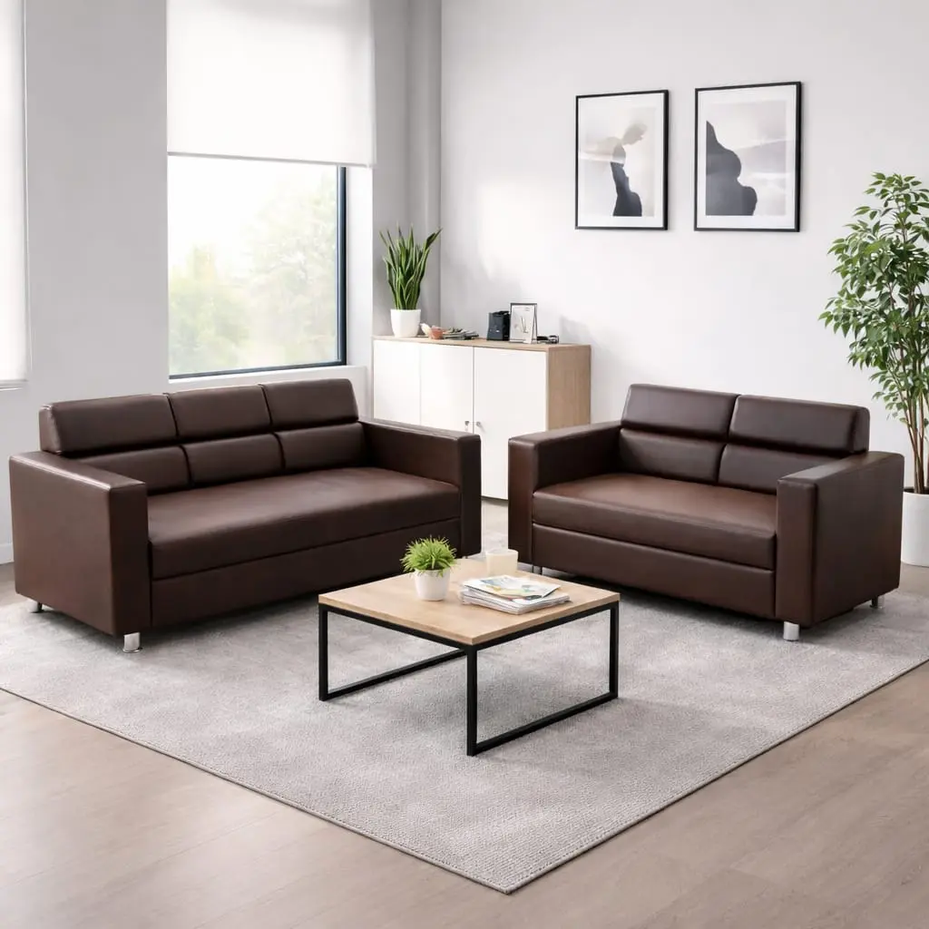 Brown 3+2 Office Sofa 