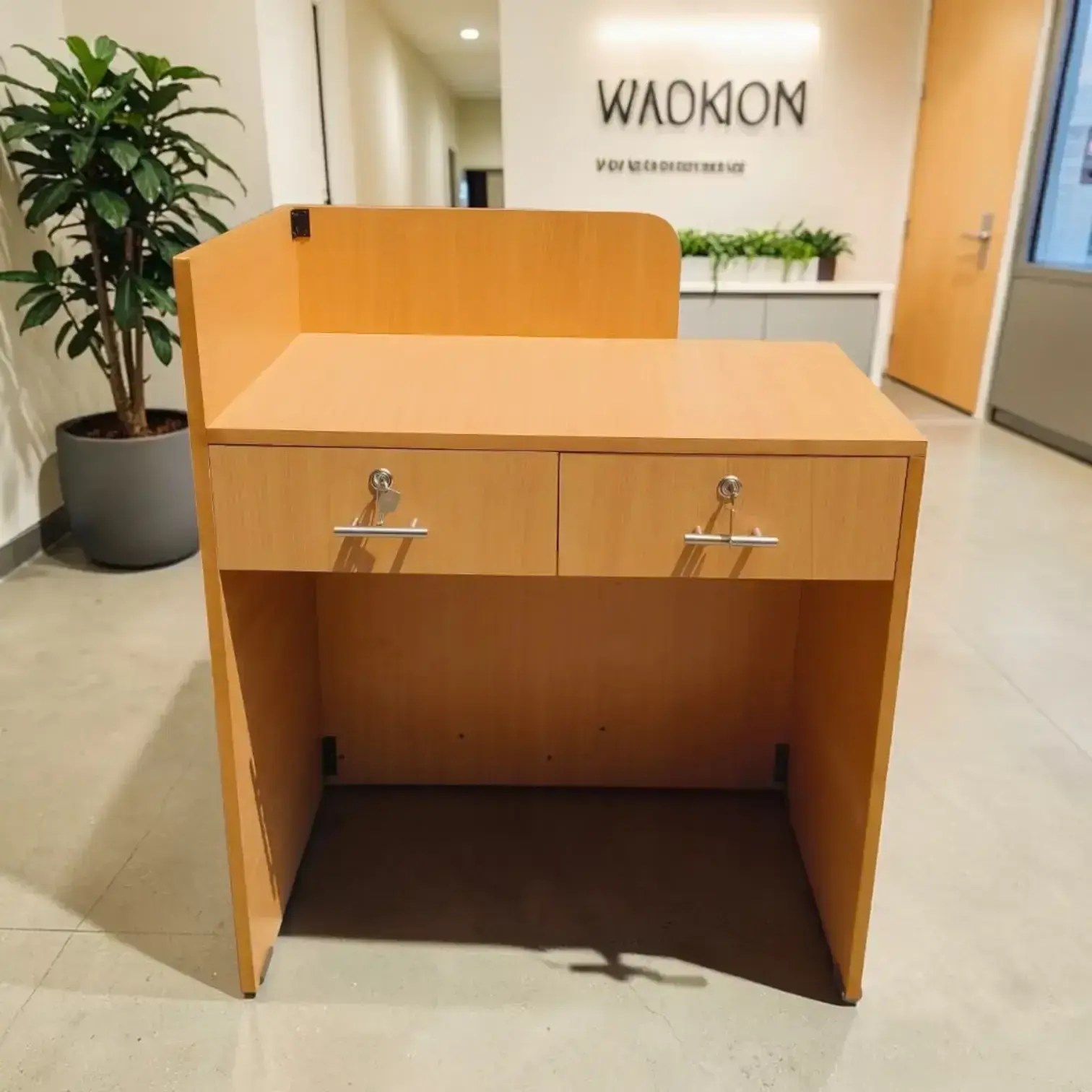 Curved Reception Table In Compact Size