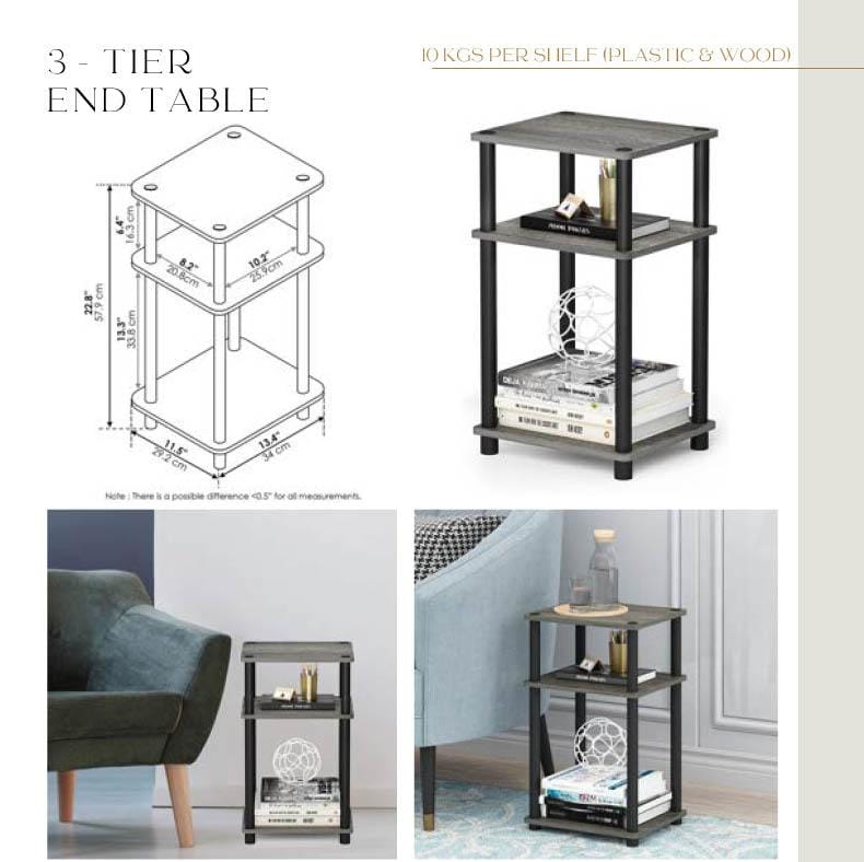 TNT - 2302 3 tier end table