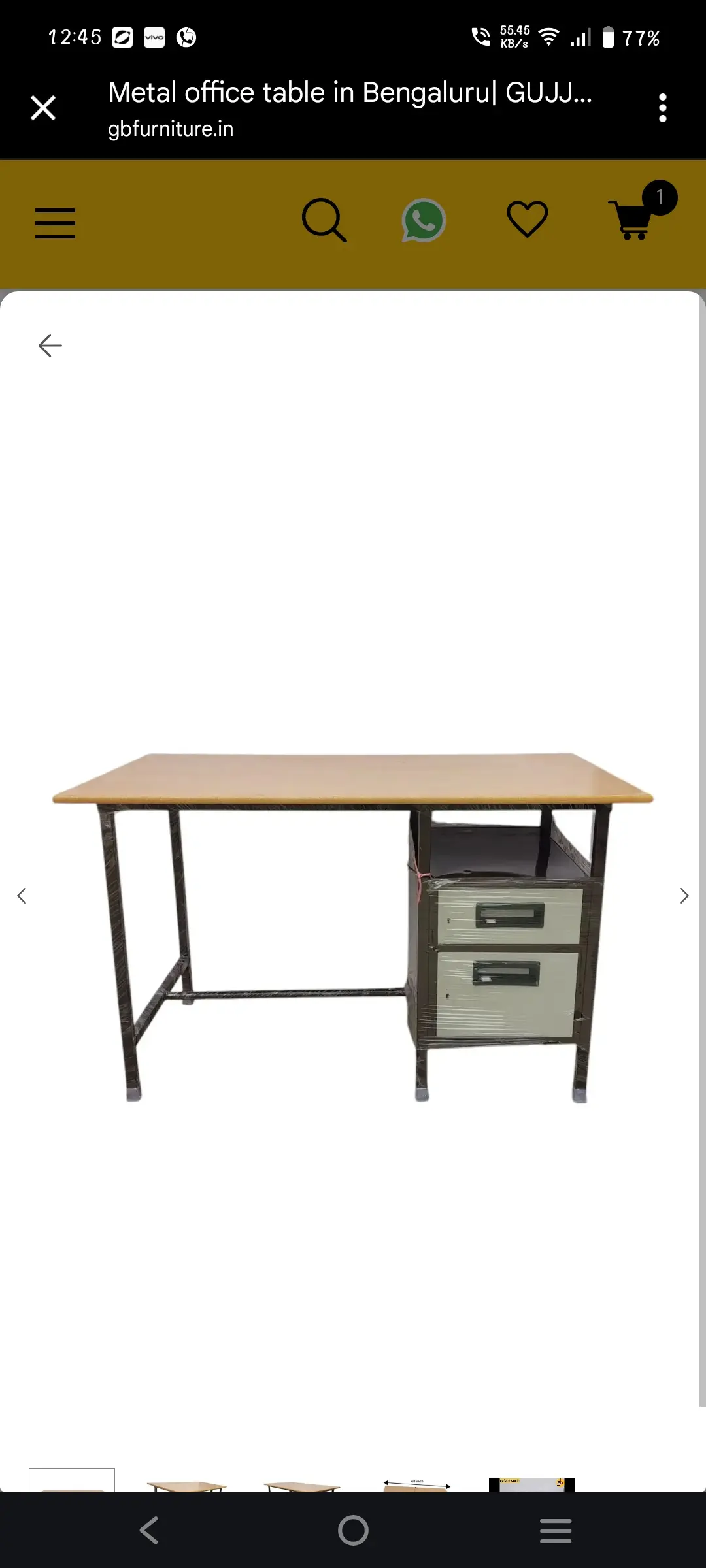 Metal office Table 48x24