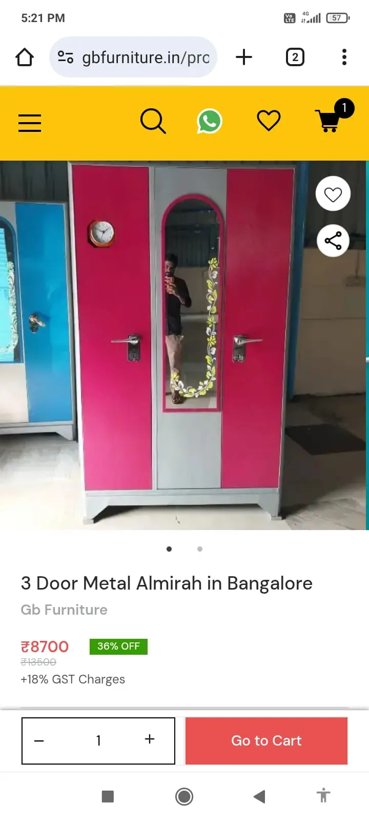 Metal almirah 3 door